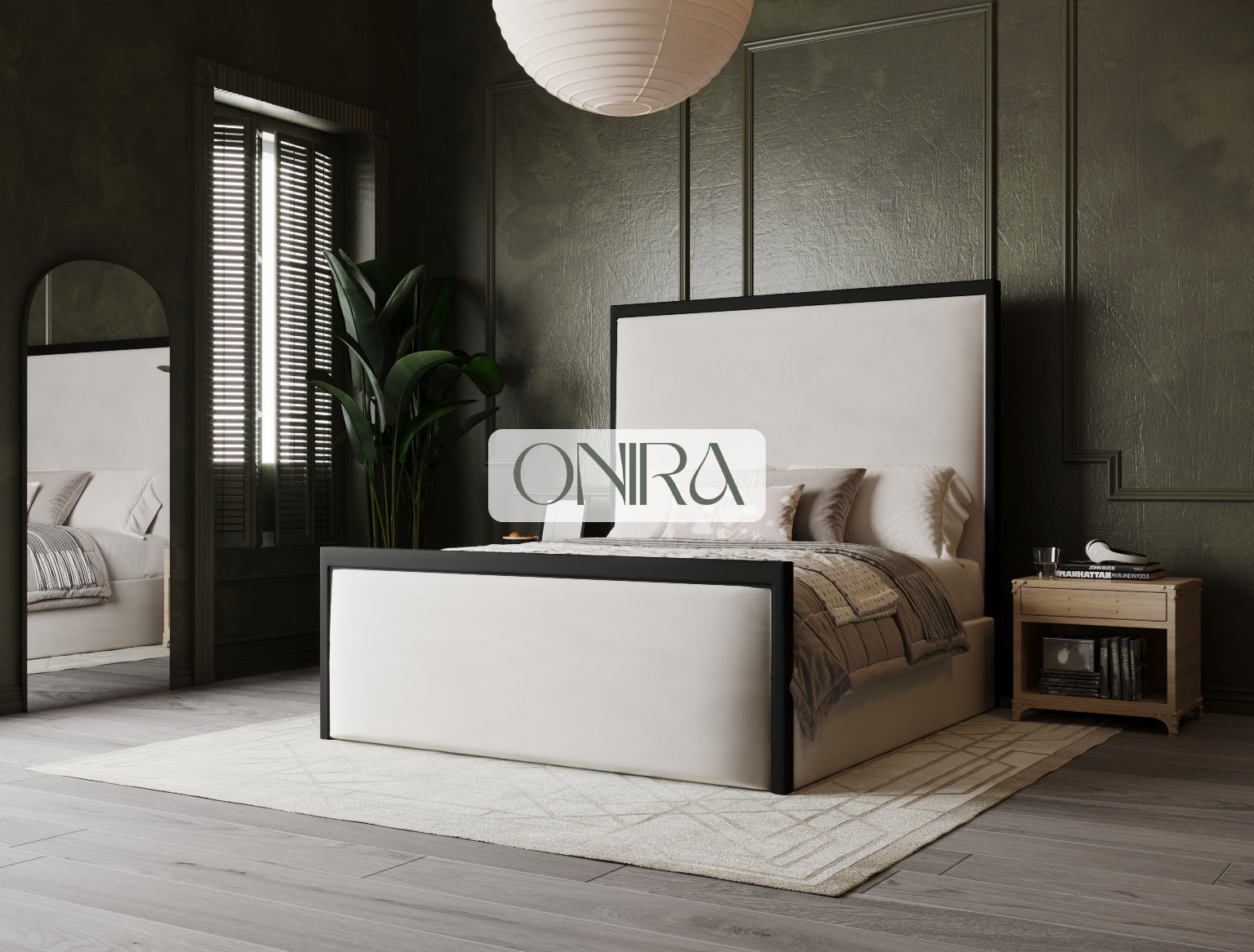 Washington Black Wooden Frame with Black Fabric Covering Edges