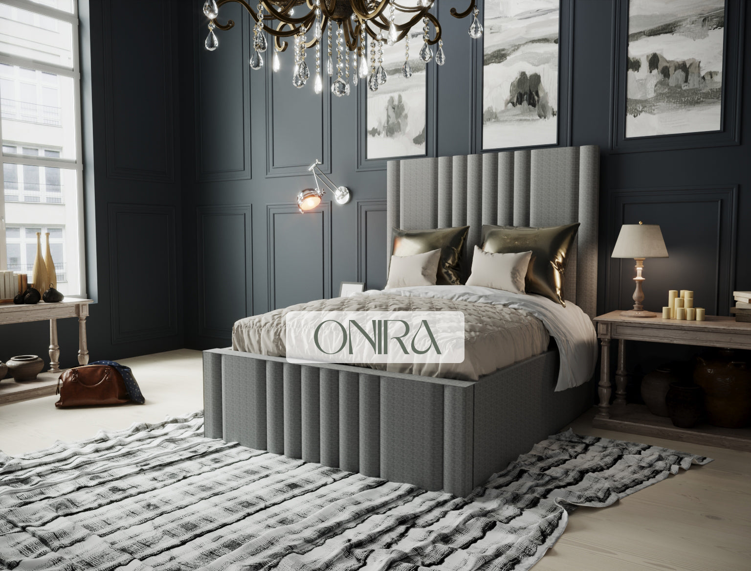 Las Vegas Luxury High Headboard Bed Frame