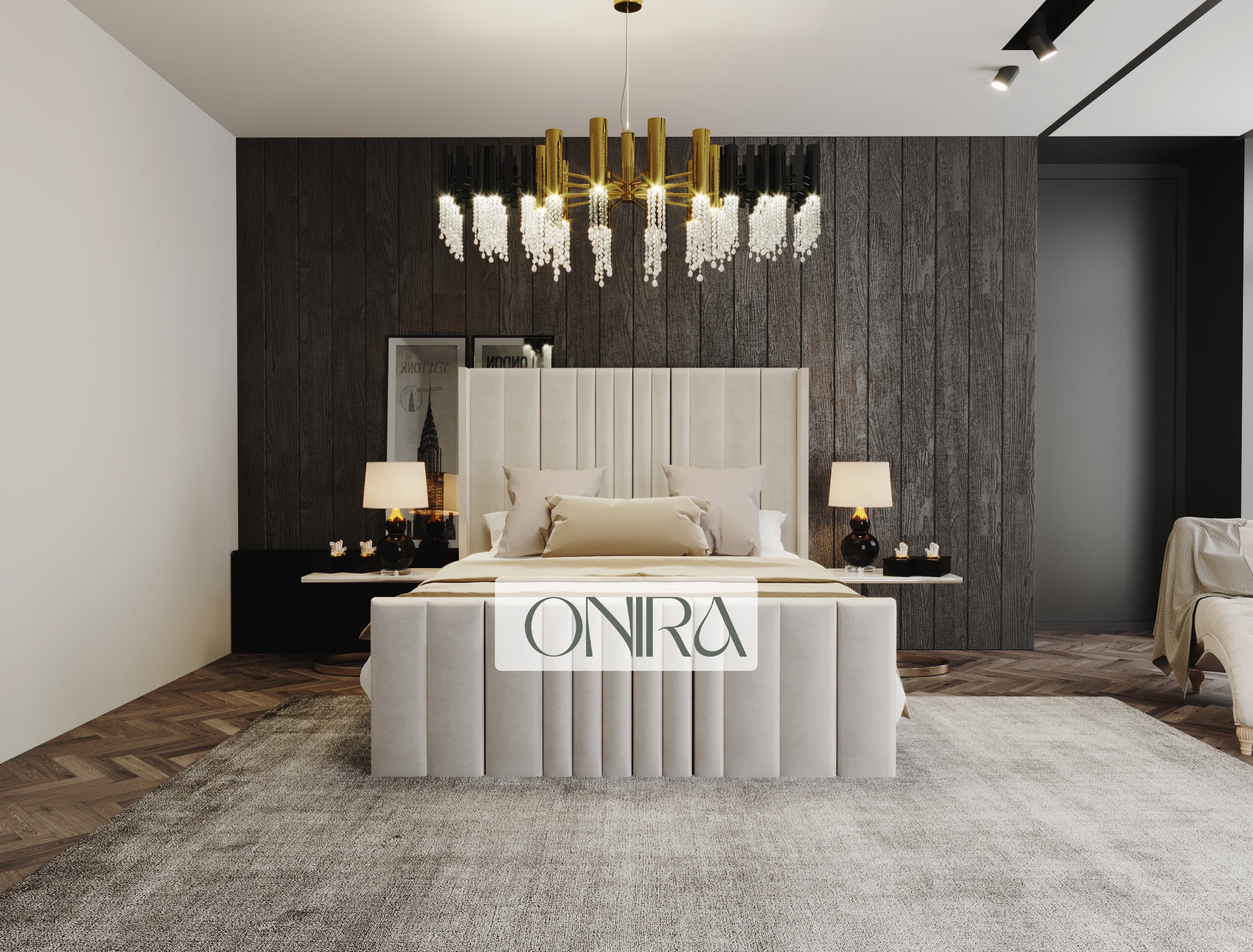 Windsor Bed Frame with Lines