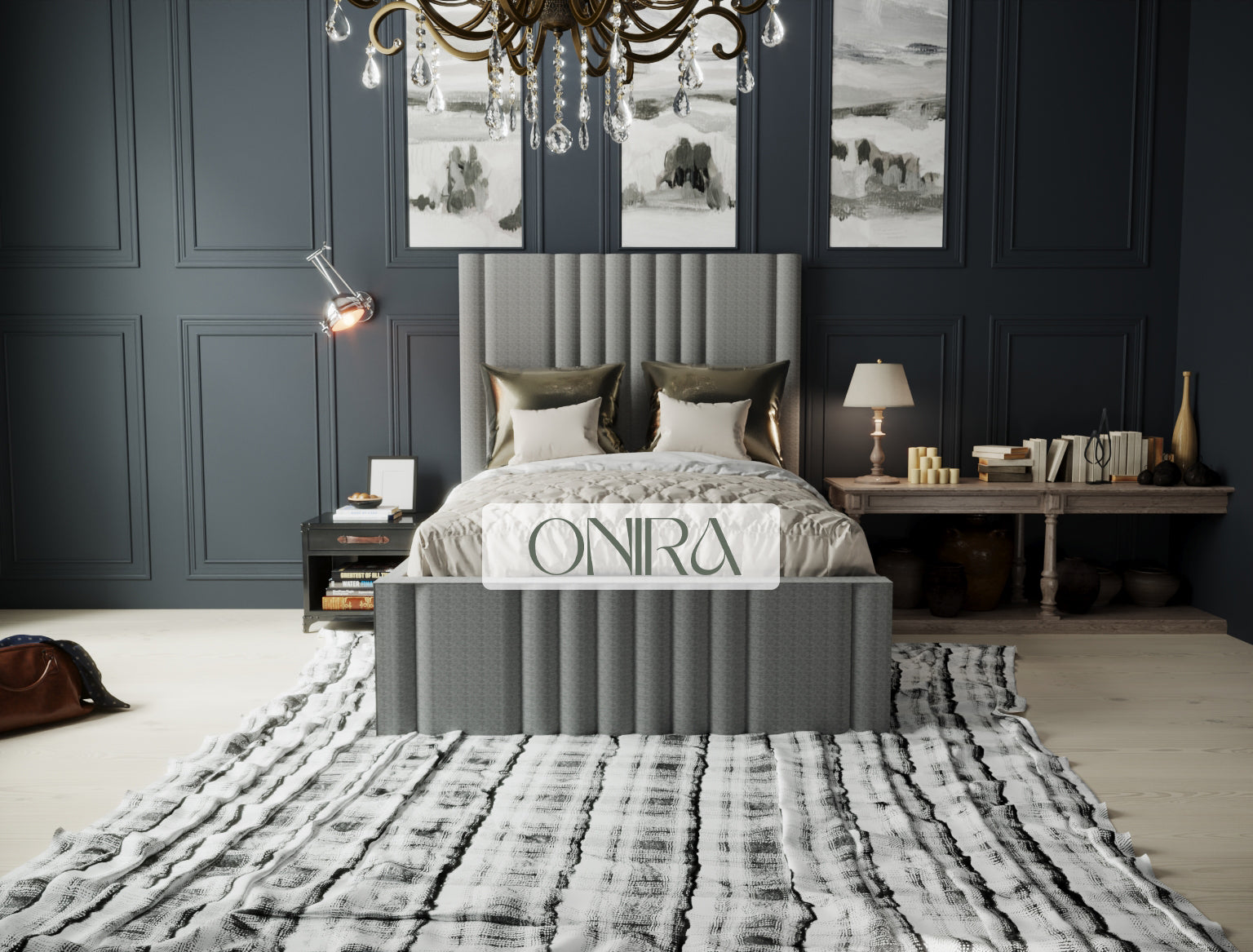 Las Vegas Luxury High Headboard Bed Frame