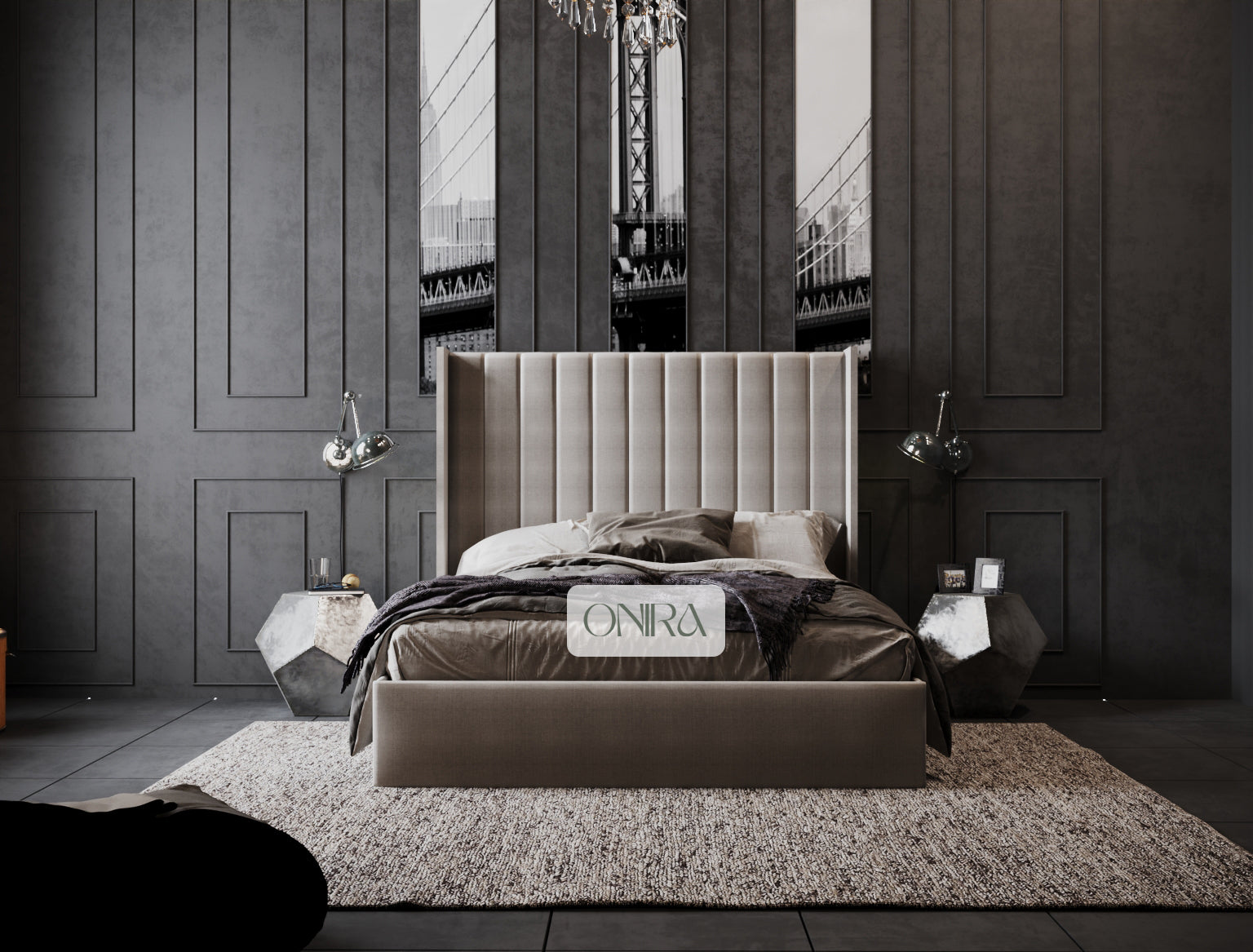 Empire Bed Frame with Optional Ottoman Storage
