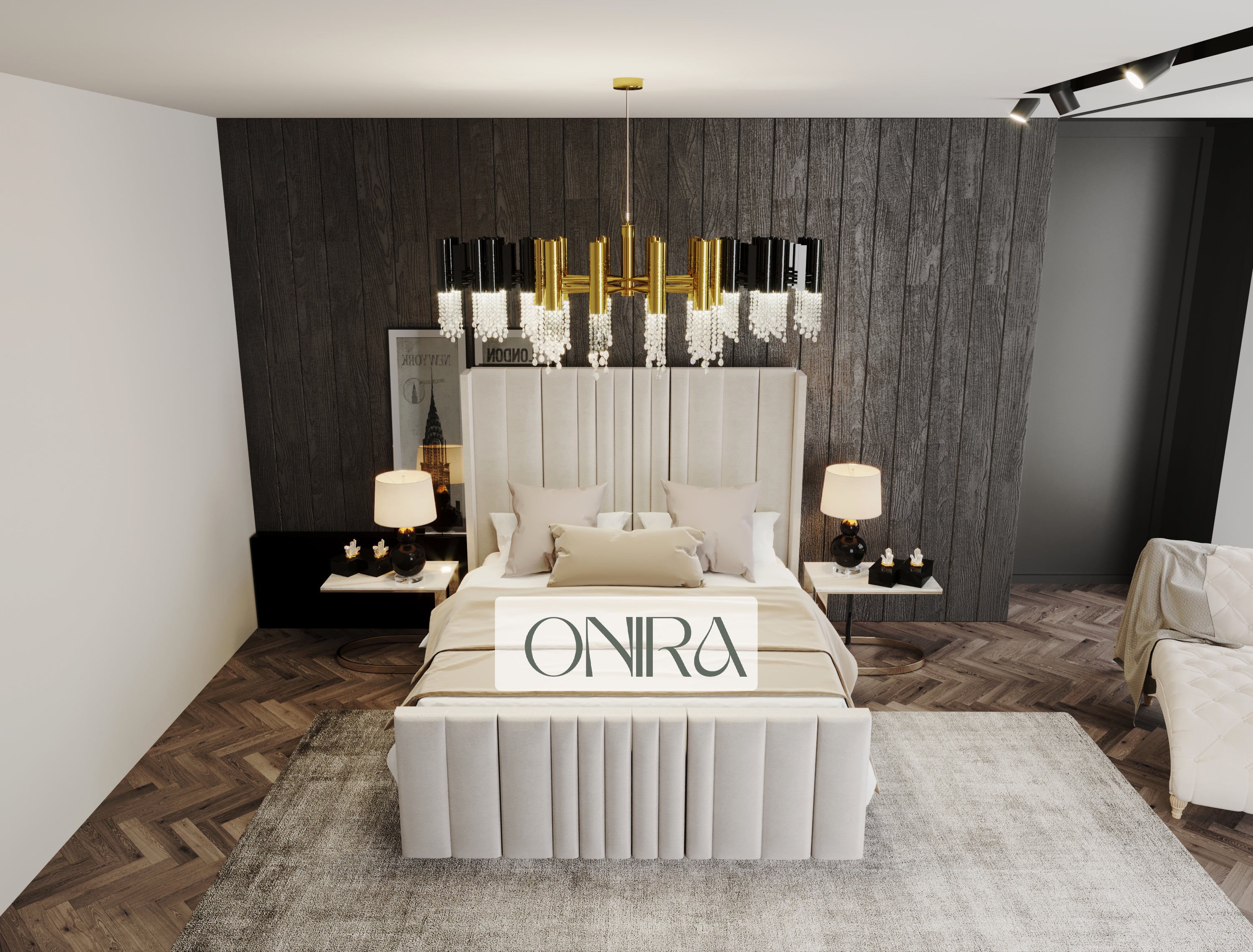 Windsor Bed Frame with Lines