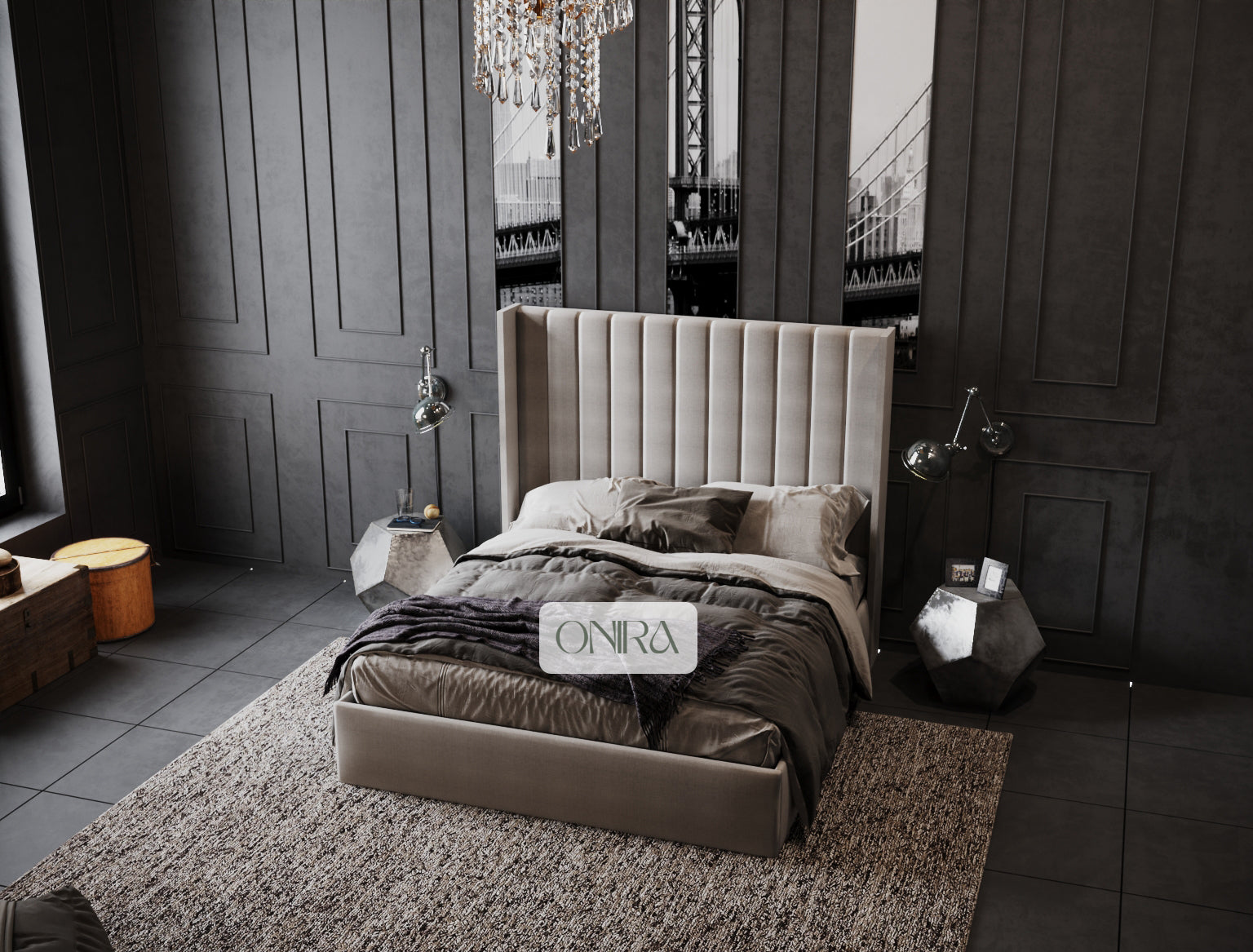 Empire Bed Frame with Optional Ottoman Storage