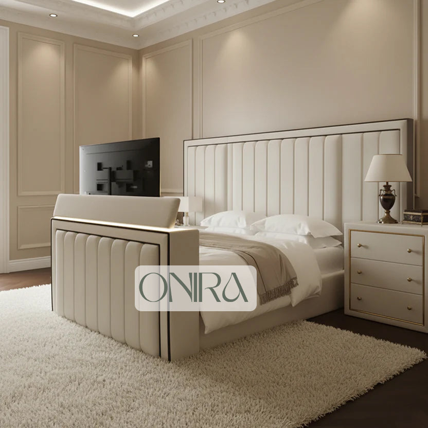 Damon TV Bed With Optional Ottoman Gas Lift Storage