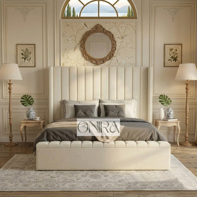 The Manhattan Luxury Panel Bed With Optional Ottoman Gas Lift Storage