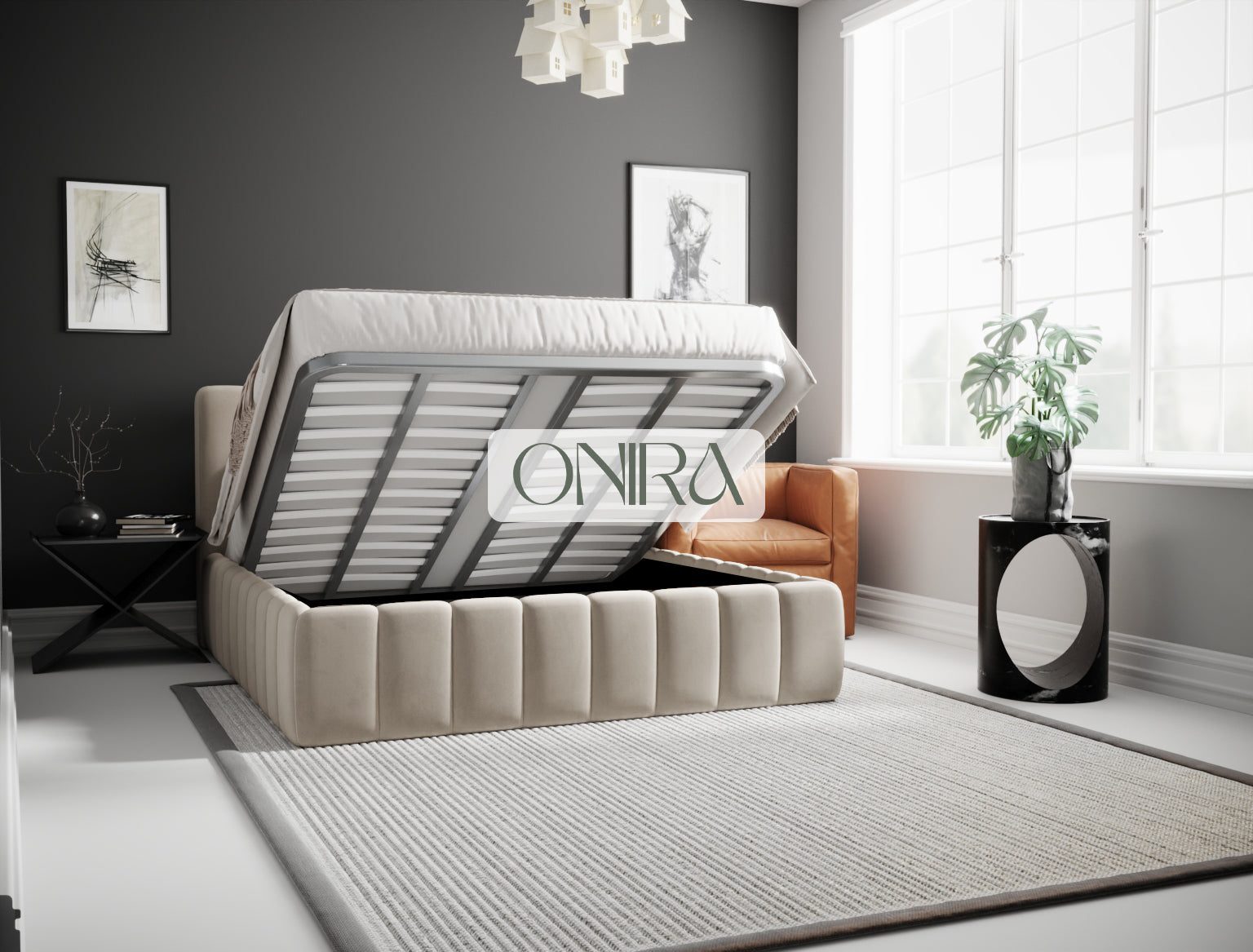 Orlando Bed frame Optional Ottoman Storage
