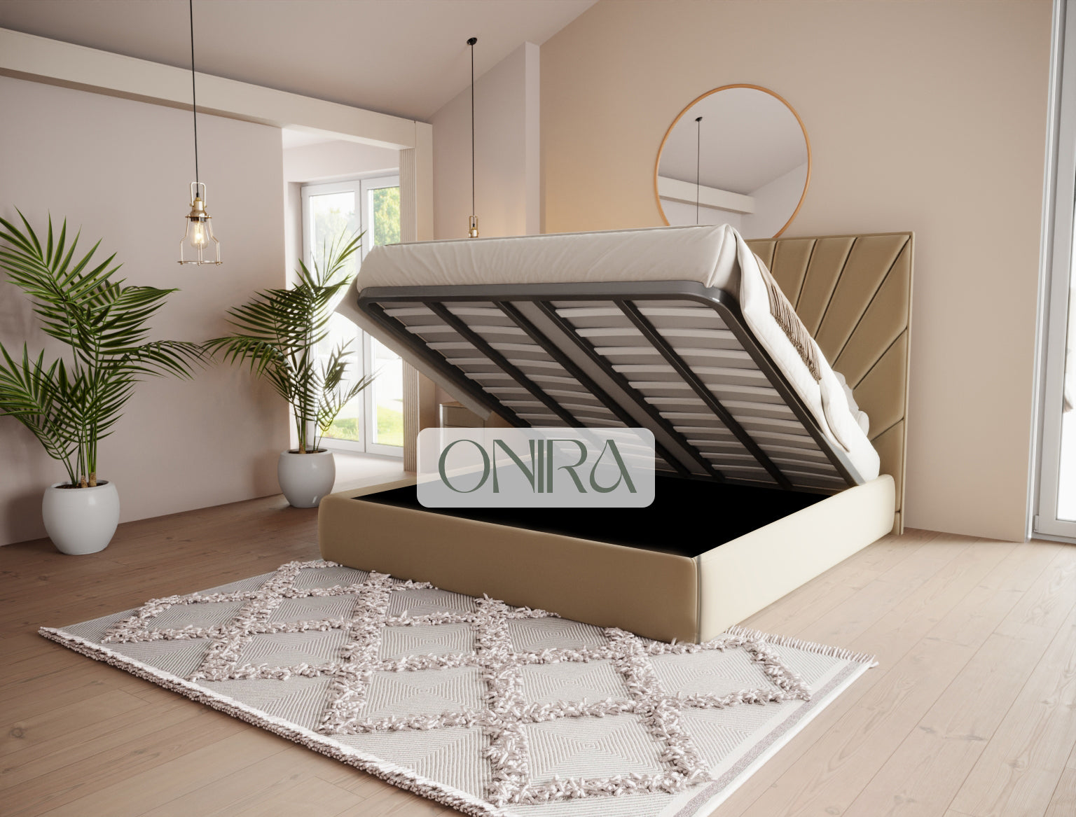 Tokyo Sunrise Designer Bed – With Optional Ottoman Storage