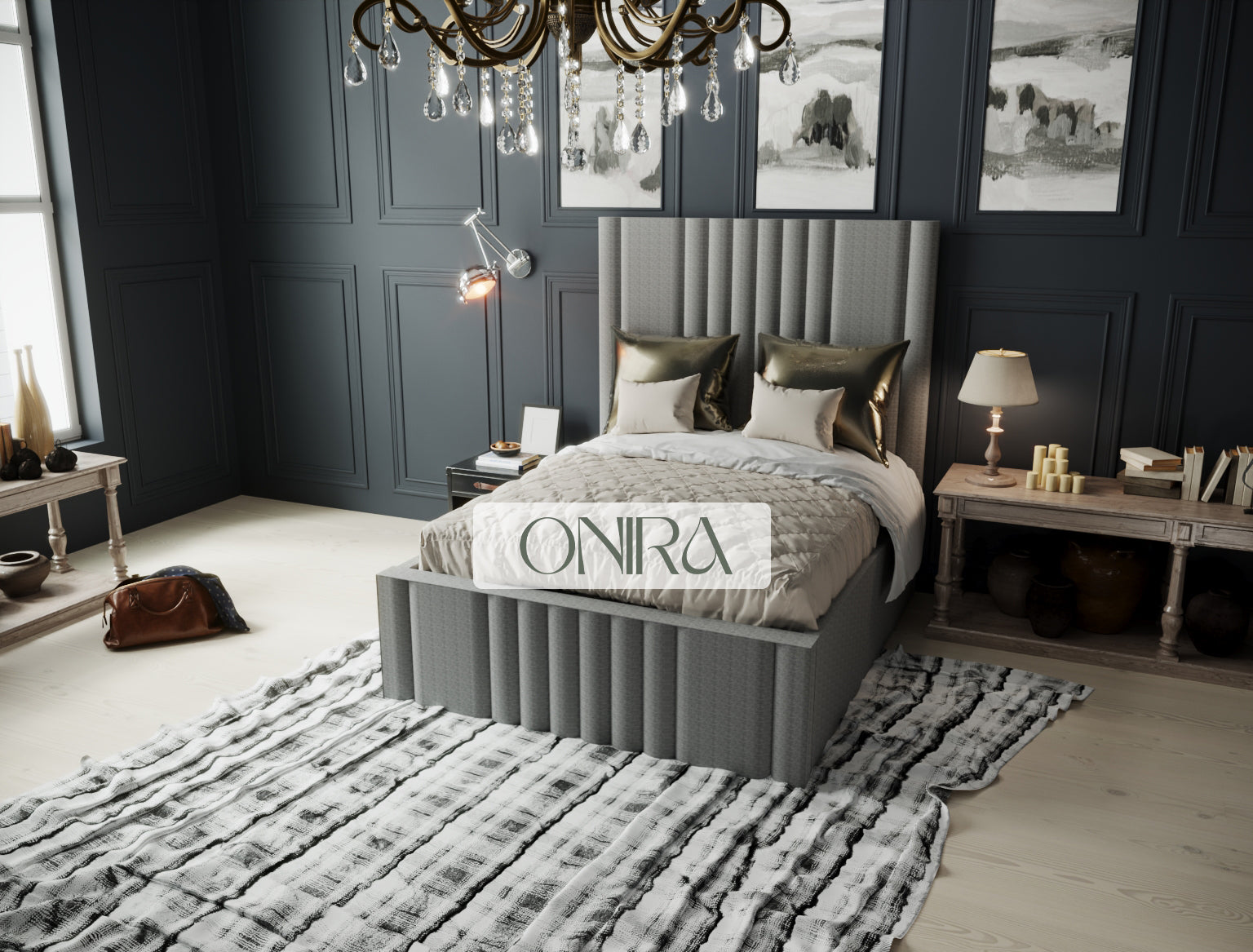 Las Vegas Luxury High Headboard Bed Frame