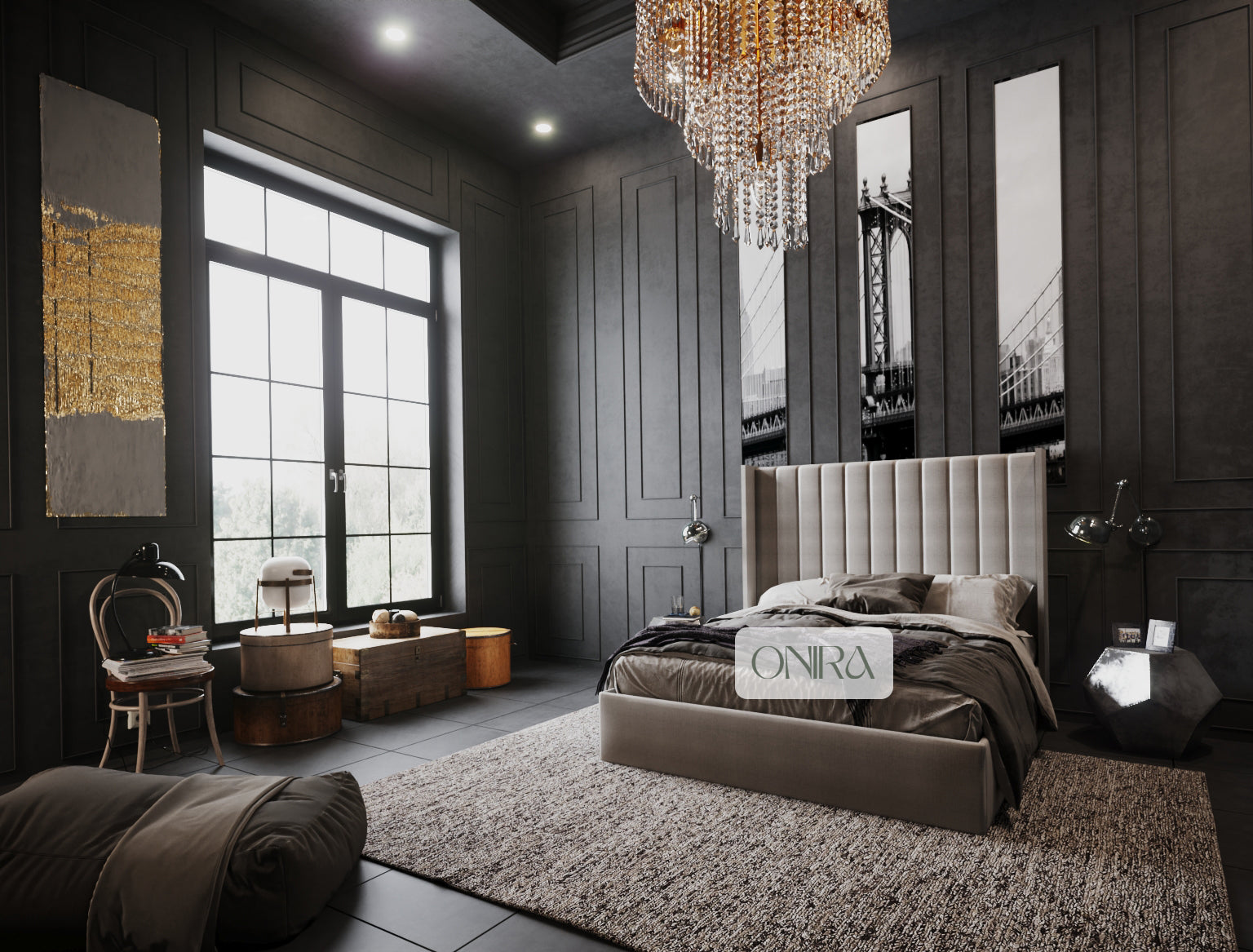 Empire Bed Frame with Optional Ottoman Storage