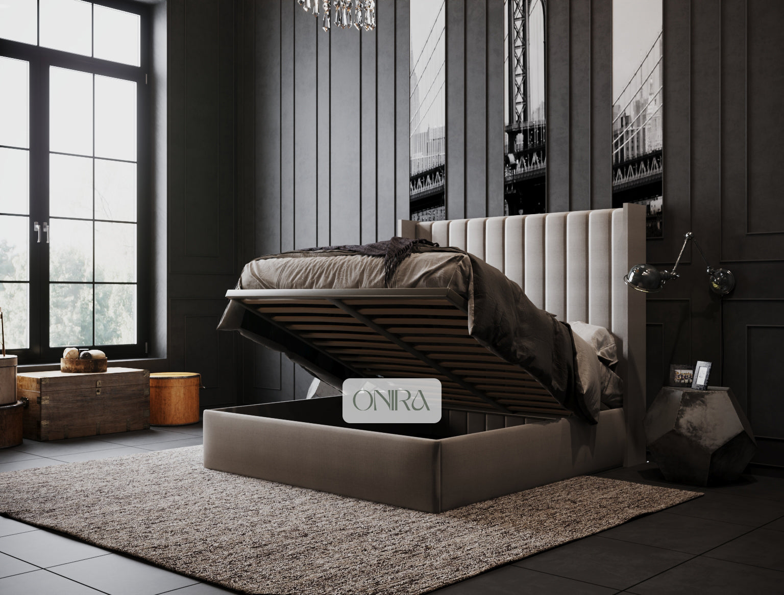 Empire Bed Frame with Optional Ottoman Storage