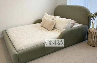 Milo Kids Bed Modern Teddy Fur Bed With Optional Ottoman Gas Lift Storage