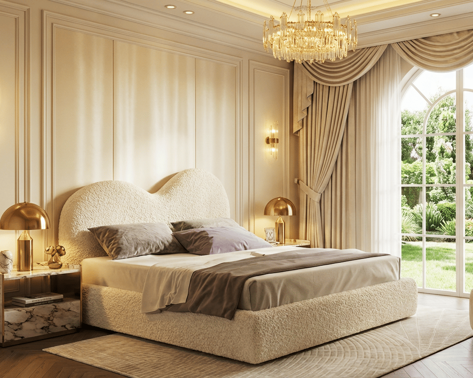 Wave Teddy Bouclé Bed With Optional Gas Lift Storage